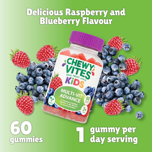 kids fruit gummies - Real Fruit Kids 3+ Years 30 Gummies by Chewy Vites at Faaiz Pharmacy, Port Harcourt