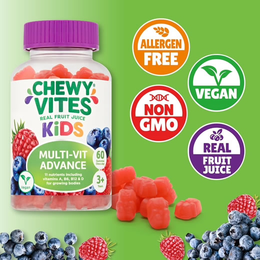 kids fruit gummies - Real Fruit Kids 3+ Years 30 Gummies by Chewy Vites at Faaiz Pharmacy, Port Harcourt